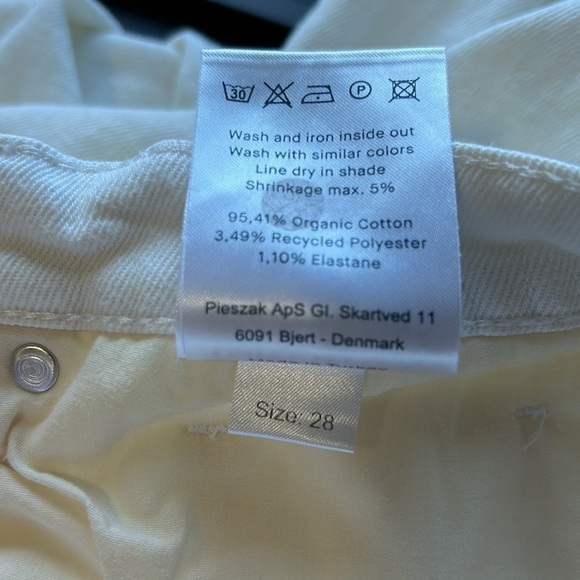 Tomorrow Denim Teresa Regular Cropped Jean White Button Fly Organic Cotton Sz 28 - Picture 14 of 16